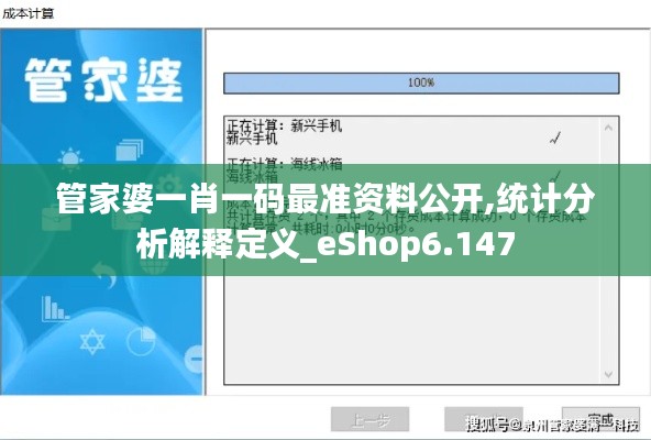 管家婆一肖一码最准资料公开,统计分析解释定义_eShop6.147