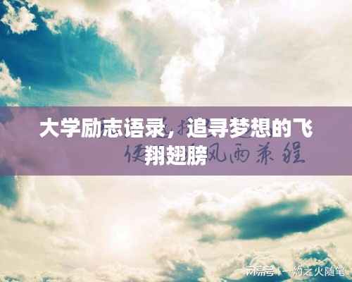 大学励志语录,追寻梦想的飞翔翅膀
