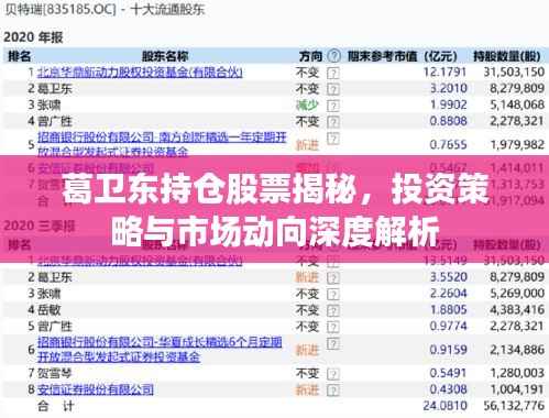 葛卫东持仓股票揭秘，投资策略与市场动向深度解析