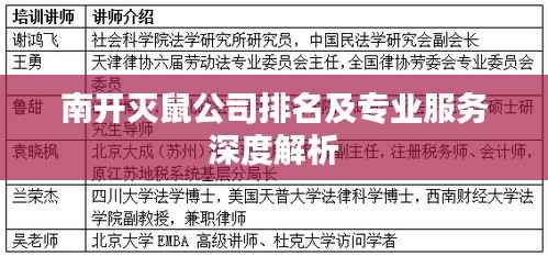 南开灭鼠公司排名及专业服务深度解析